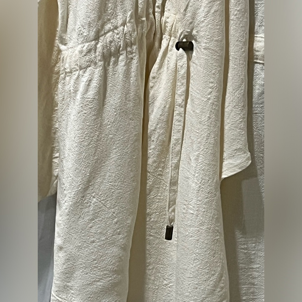RUBY RD. Lightweight Cream Open-Front Drape Cardigan RAYON LINEN BLEND SIZE 2X - Picture 10 of 12